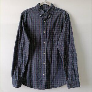 Gap Mens Purple Long Sleeve Slim Fit Palid Button Down Collar Shirt Size L